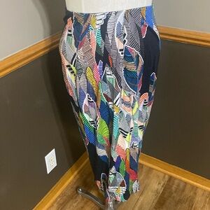 Hilton Hollis multi colored geometric midi skirt size small